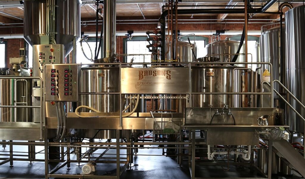 Bad Sons Brewhouse complete system including tanks, control panel, whirlpool.