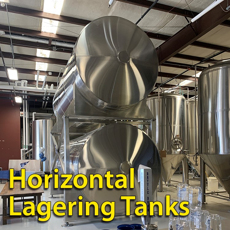 Two horizontal lagering tanks stacked on top of each other.